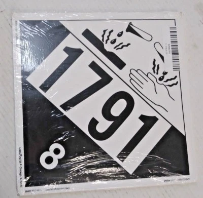 LABELMASTER New, Corrosive Placard, UN 1791, Removable Vinyl PK/25