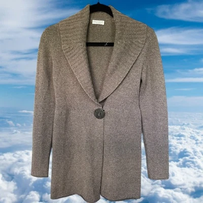 Cárdigan para mujer BRUNELLO CUCINELLI 100 % cachemir talla pequeña un botón marrón Foto 1 de 4