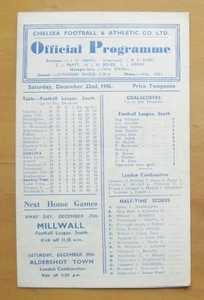 CHELSEA v SWANSEA TOWN 1945/1946 *Excellent Condition Football Programme* - Imagen 1 de 3