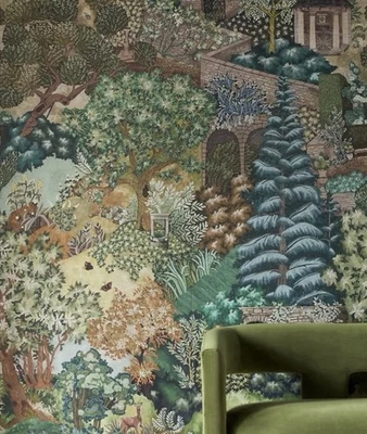 New Anthropologie Miserden Mural Panel Tree Wallpaper Wall Decor Green - Image 1 of 4