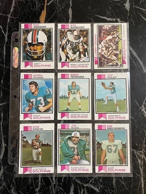 1973 Topps Football Miami Dolphins Team Set Bob Griese, Langer, Little, Morris - Image 1 of 4