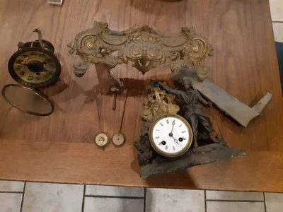 PENDULE HORLOGE ANCIENNE A RESTAURER OU AUTRE - Photo 1/4