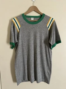 T-shirt maglia vintage anni 80 Devknit a righe con risvolto taglia XL *HA DIFETTI* - Foto 1 di 6
