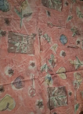 Fondo Rosa Corazones Pájaros Llaves Floral Tela Algodón 44" X 46" Foto 1 de 4