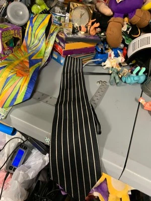 Brioni Vintage - Gravata de Seda - Preto com Listras Brancas - Veja a Descrição - Imagem 1 de 4