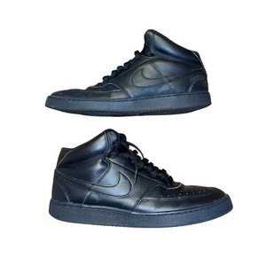 Nike Court Vision Mid Basketball Sneakers Tripple Black Size 9.5 Athletic NBA - Picture 1 of 5