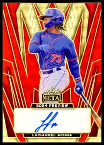 2024 Leaf Metal Preview Prismatic 1/1 Fire Auto Luisangel Acuña Mets One of One - Picture 1 of 2