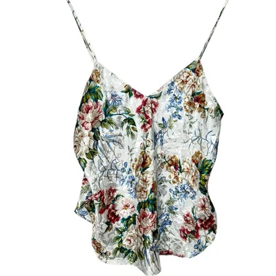 Camiseta Regata Feminina Vintage Floral Cetim L Fada Cottagecore Lingerie Delicada - Imagem 1 de 4
