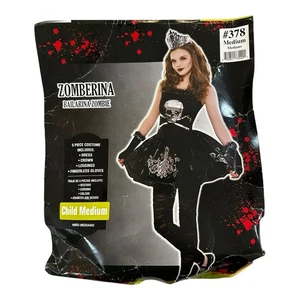 ZOMBERINA Childrens Halloween Costume Dress/Leggings/Gloves sz Medium - Picture 1 of 7