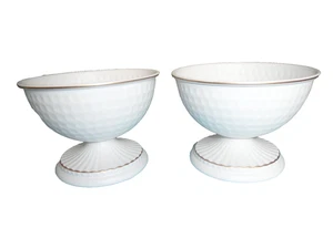 10 gehämmerte weiß/gold Vasen Dekor Herzstück 6" Blumenvase für Tisch Hochzeit - Bild 1 von 3
