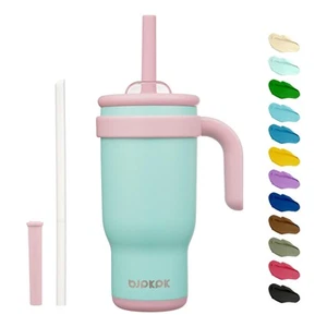 18 OZ Insulated Travel Tumbler with Handle and Straw, Stainless Steel Water B... - Picture 1 of 6