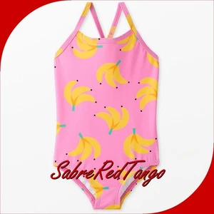 COSTUME DA BAGNO NUOVO CON ETICHETTE HANNA ANDERSSON SUNBLOCK 1PZ STAMPA BANANA MAZZO ROSA 130 8 - Foto 1 di 2