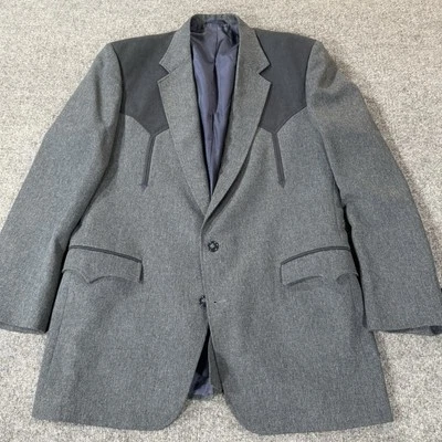 Blazer Circle S Masculino 44L Cinza Dallas Texas Western Cowboy Jaqueta de Rodeio - Imagem 1 de 4