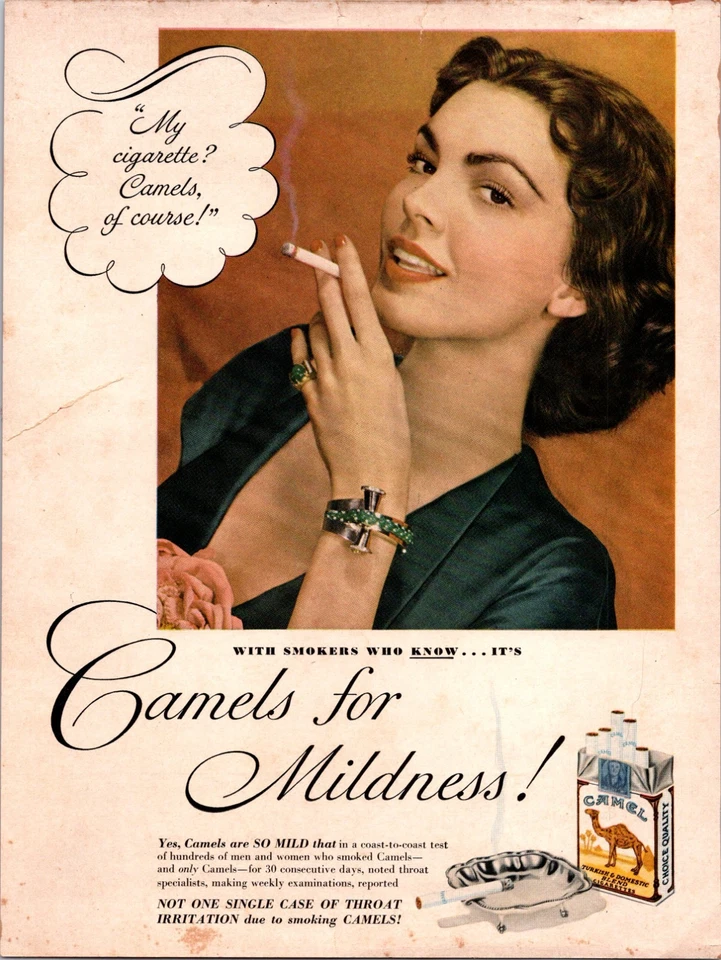 Publicidad de cigarrillos "It's Smokers Who Know" camellos 1950 impresión de póster vintage Foto 1 de 1