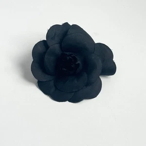CHANEL Camellia Black Brooch Corsage From Japan - Picture 1 of 8