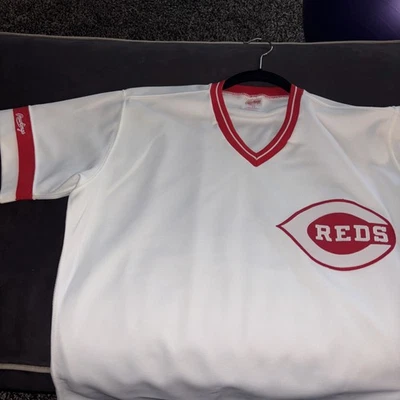 CINCINNATI REDS VINTAGE 1980s RAWLINGS JERSEY Men’s M, White - Image 1 of 4