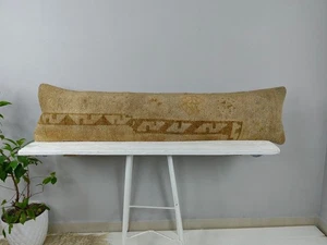 12x48 Turkish Kilim Pillow Cover - Long Lumbar Throw - Vintage Boho Cushion - Picture 1 of 11