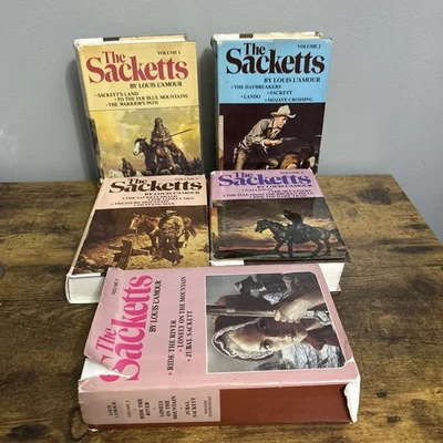 The Sacketts by Louis L'Amour Complete Set Volumes 1-5 Hardcover Lot Settlers - Image 1 of 4