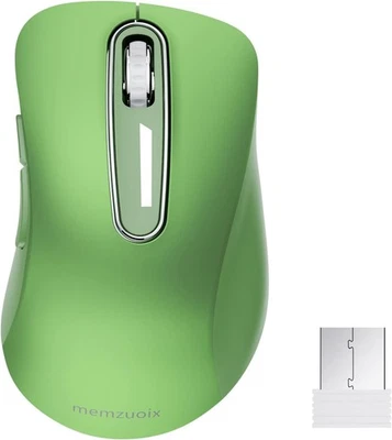 memzuoix 2.4G Wireless Mouse, 1400 DPI Mobile Optical Cordless with USB Green  - Image 1 of 4
