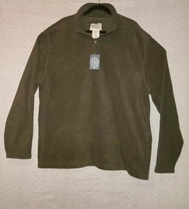 St. John's Bay Men's 2XL Jacket 1/4 Zip Fleece Pullover Olive Brown NWT - Picture 1 of 5