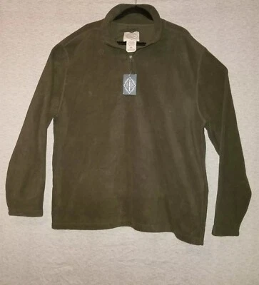 St. John's Bay Men's 2XL Jacket 1/4 Zip Fleece Pullover Olive Brown NWT - Image 1 of 4