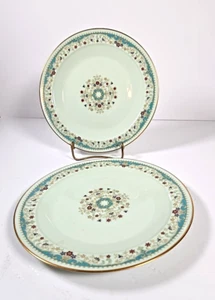 2 Vintage Noritake Kantate 8 1/4" Salatteller floral Goldrand 70er-80er Jahre - Bild 1 von 9