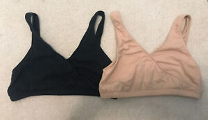 Lot of 2 Duluth Trading Co. Organic Cotton Bra Size S Small Beige / Black