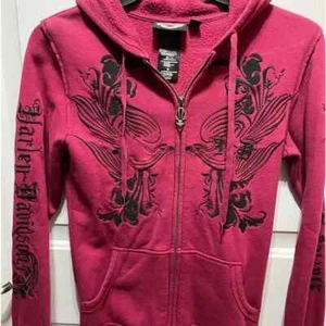 Harley Davidson embroidered swallow maroon hoodie size XS - Picture 1 of 3