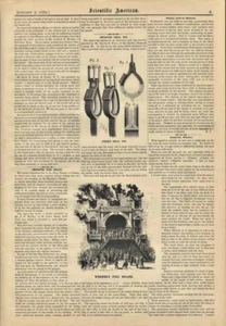 1882 Werner Fire Escape Firefighting History Engraving Old Scientific American - Picture 1 of 1