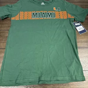 Miami Hurricane NCAA T-shirt verde squadra atletica Spellout taglia ragazzo XL 14/16 - Foto 1 di 6