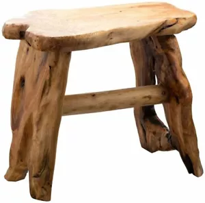 TJ Global Natural Edge Cedar Wood Tree Stump Indoor/Outdoor Stool, Garden... - Picture 1 of 6
