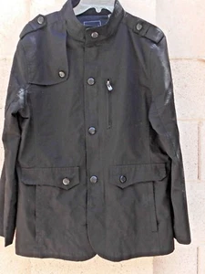  Chaqueta informal básica para hombre talla pequeña negra con cremallera bolsillos delanteros Rem Hop - Imagen 1 de 12