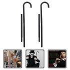 Magician Cane Wand Set - Theatrical Black Novelty Dance Canes with Caps