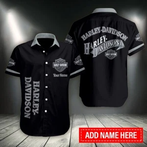 Personalized Harley Motor Racing Davidson Casual Button Down Shirt Unisex Adults - Picture 1 of 11