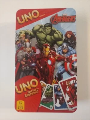 2015 UNO AVENGERS Collectors Tin Card Game Marvel - Image 1 of 4