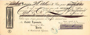 Netherlands East Indies, 1878, Vintage Cheque Order / Promissory Note - Batavia