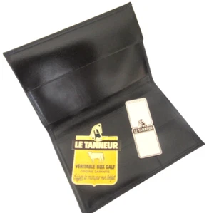 MAGNIFIQUE PORTEFEUILLE LE TANNEUR CUIR LISSE NOIR NEUF DE STOCK Q212 - Imagen 1 de 7