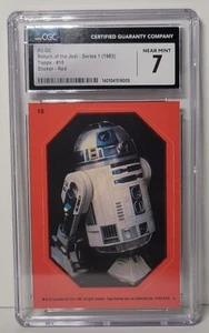 1983 Topps Return Of The Jedi Sticker 18 R2-D2 CGC 7 - Picture 1 of 3
