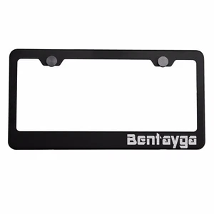 Tapa de tornillo de metal grabado con láser negro mate marco de placa de matrícula plateada Bentayga - Imagen 1 de 8