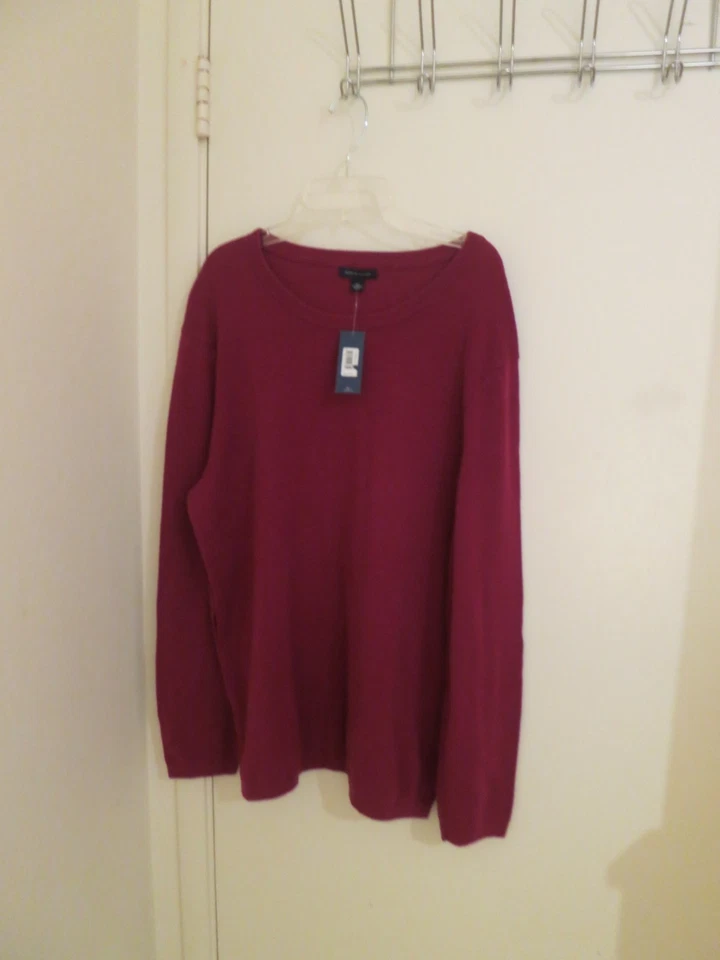 Women’s Tommy Hilfiger Crew Neck Sweater Red Plum 100 Cotton Sz 2xl