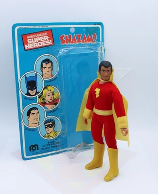 Figura de acción Mego Shazam vintage años 70 ~WGSH 8" tipo 2 ~99% original ~ tarjeta abierta Foto 1 de 4