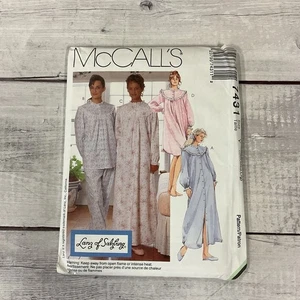 McCalls 7431 Patrón de Costura Bata Camisón Pijama Vestido Miss Talla S-L SIN CORTAR  - Imagen 1 de 3
