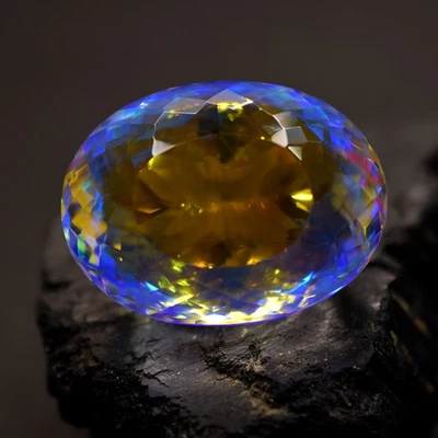 Oval Cut CERTIFIED 130 Carat A++ Rainbow Mystic Quartz Loose Gemstone - Image 1 of 4