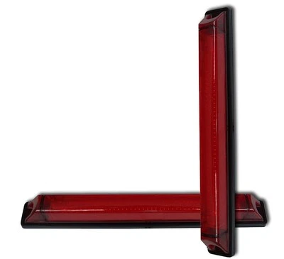 2x BARRE LUMINOSE LED E-MARK ROSSE INDICATORI LATERALI INDICATORI CAMPER PICKUP - Immagine 1 di 2