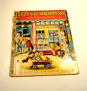 Vintage Little Golden Book Let's Go Shopping "B" 1948 - Imagen 1 de 6