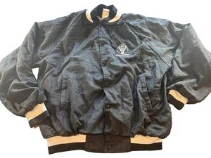 Vintage Jagermeister Jacket Adult Large Black Nylon Bomber USA Promo Bar 90s - Picture 1 of 10