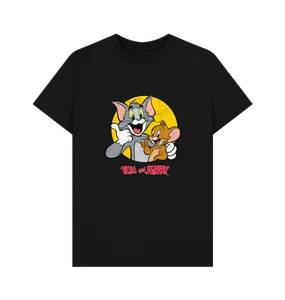 PREMIUM OFFICIAL Tom and Jerry Thumbs Up Black T-Shirt - Picture 1 of 3