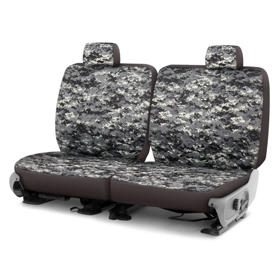 For Ford F-350 70-91 Camo 1st Row Digital Charcoal Custom Seat Covers Foto 1 de 1