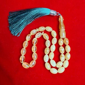 Premium Handmade  Amber Tasbih Misbaha Islamic Prayer Beads 8mm x 11mm  19.4g - Picture 1 of 3