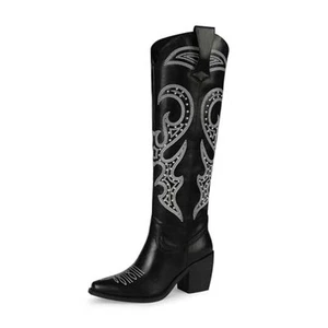 Cowboy Boots for Women Knee High, Cowgirl Boots Women Rhinestone Comfort - Picture 1 of 7